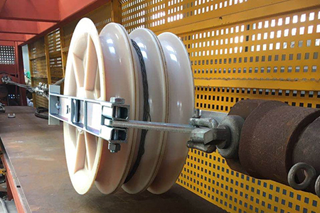 كتلة بكرة توتير كابلات بثلاث عجل: